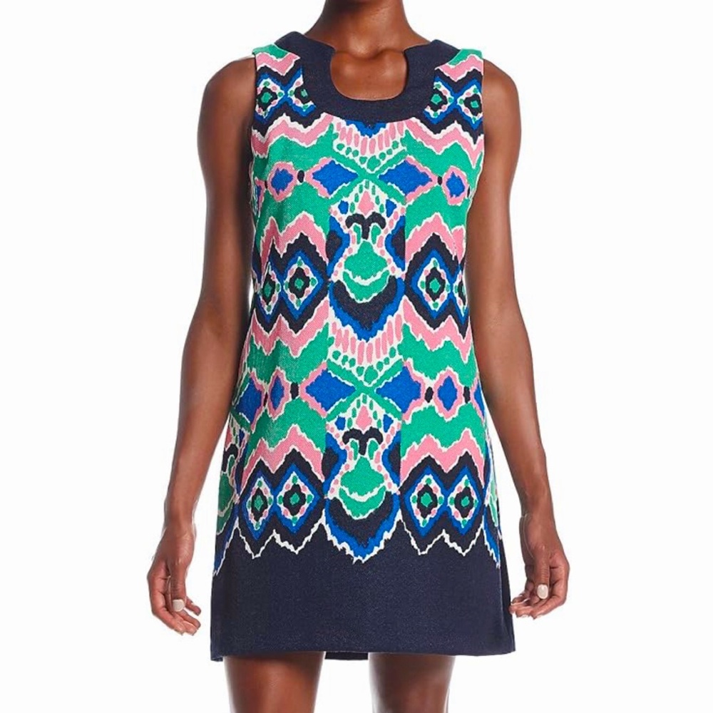 Gabby Skye Sleeveless Shift Dress MIDI w Kaleidoscope Print Women’s 8